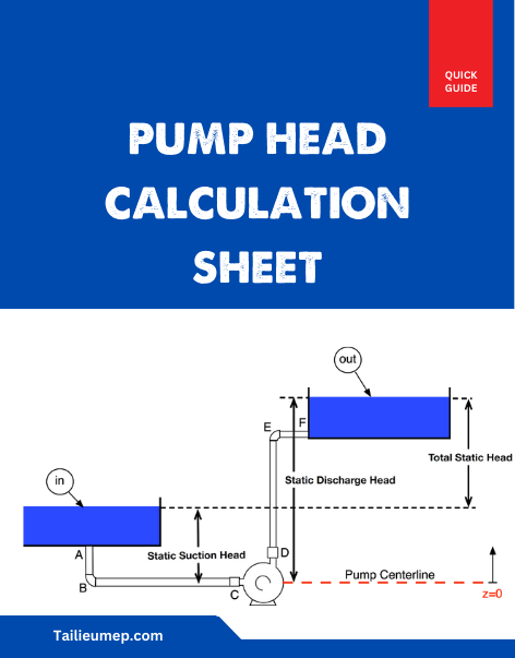 Cooling Water Pump Head Calculation Sheet